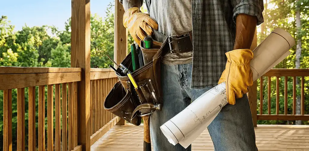 Professional handyman with tool belt ready for home repairs in Hialeah, FL