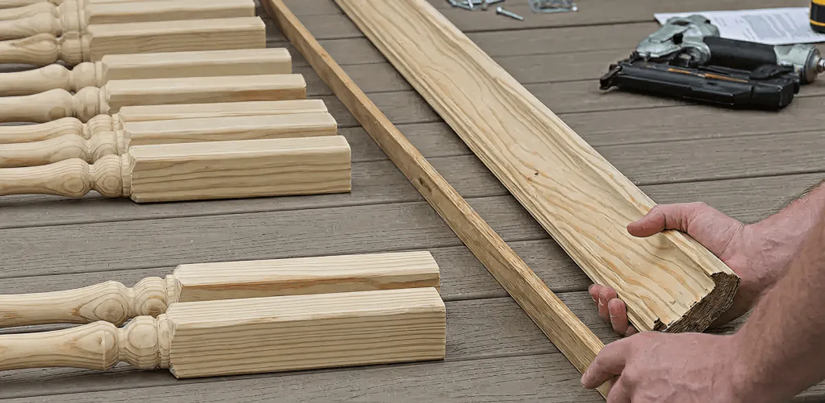 Handrail installation materials and wood components for stair rail work in Hialeah, FL